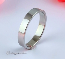 Lapos 4mm Fehér karikagyűrű